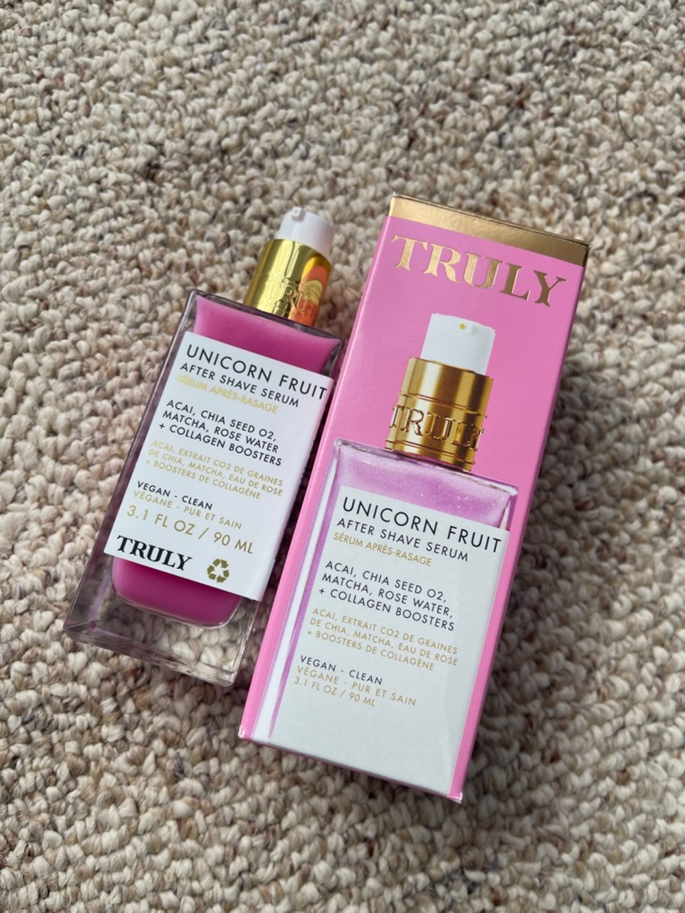 TRULY Unicorn Fruit After Shave Serum – Pink and Gold Accents